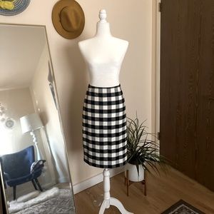 black and white skirt
